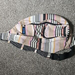 Kavu Striped Sling Bag in Pink, Brown, Black, Cream